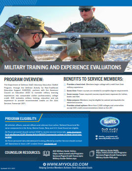 Military Training and Experience Evaluations